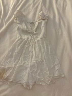 Hollister White Eyelet Ruffle Romper